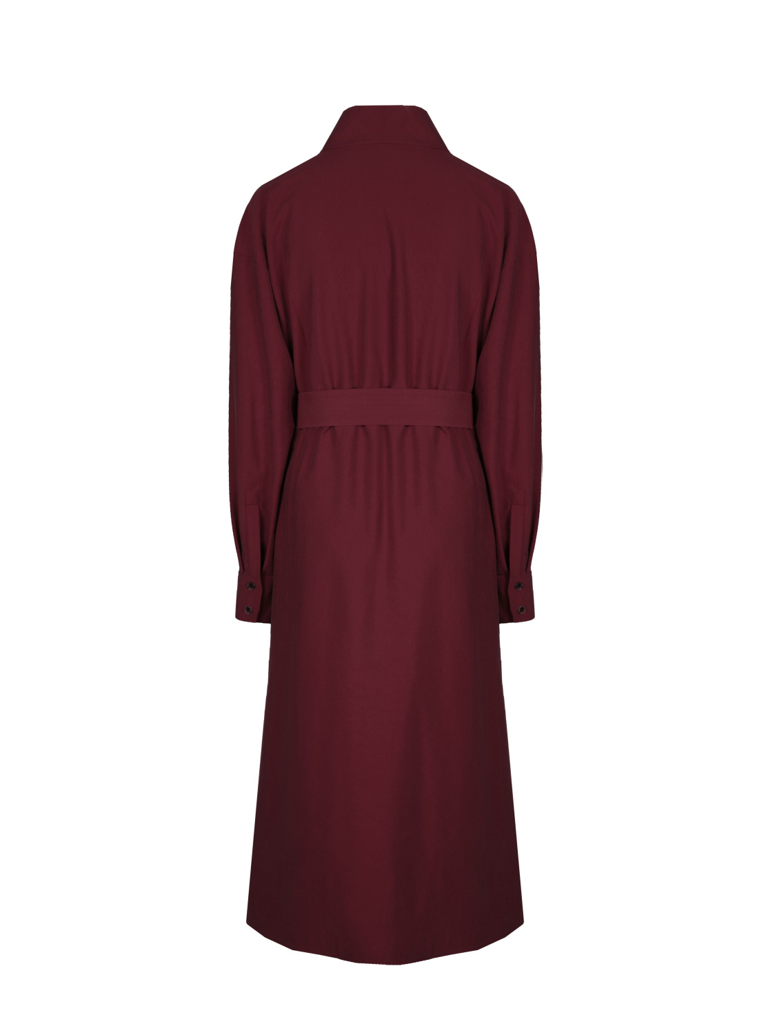Бордовое платье с длинным рукавом